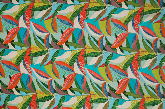 Leaf Pattern Digital Print Natural Crepe Fabric