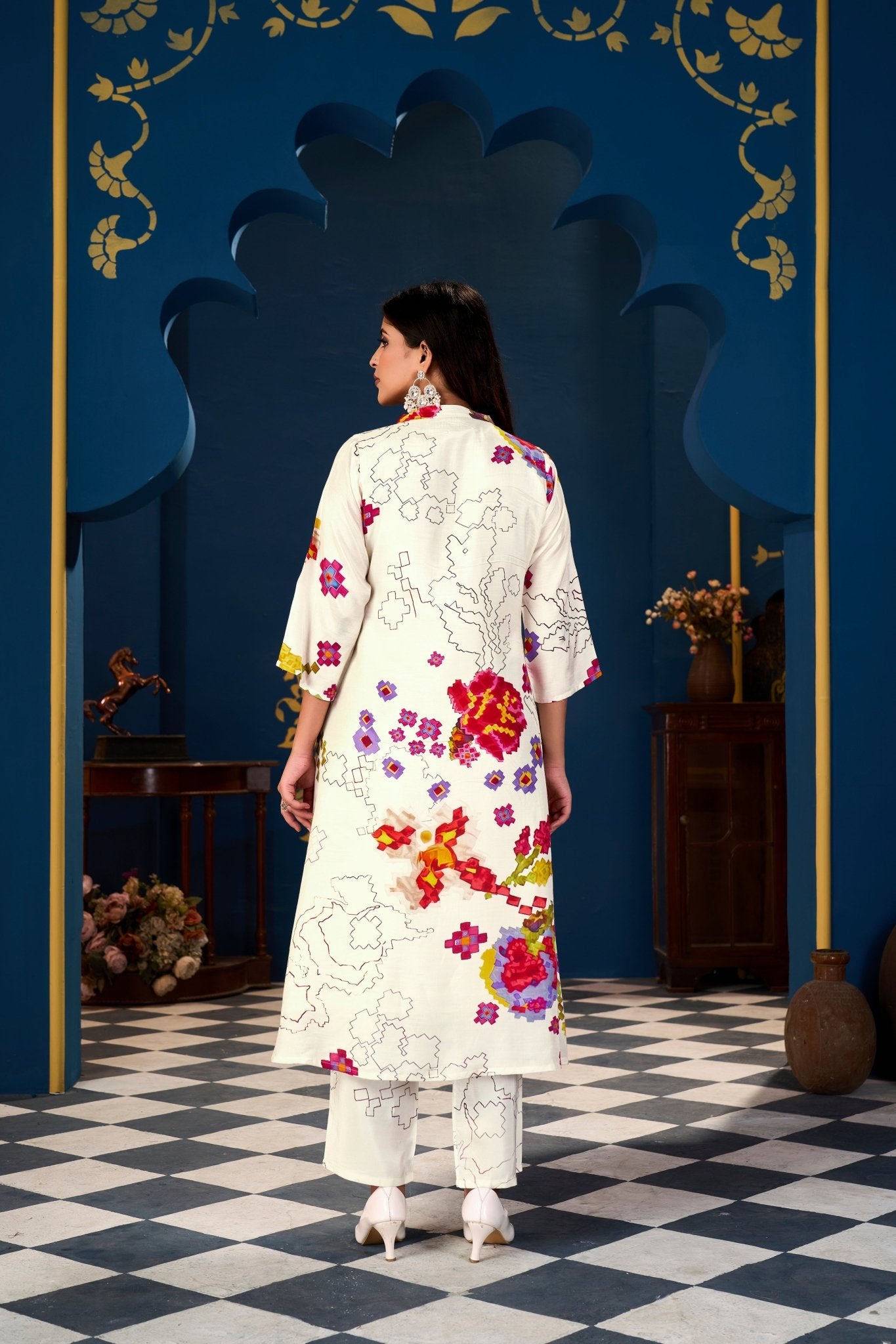 A Line Pair Pure Viscose Muslin Fabrics - Buy Premium Ethnic Wear Online at Avitra