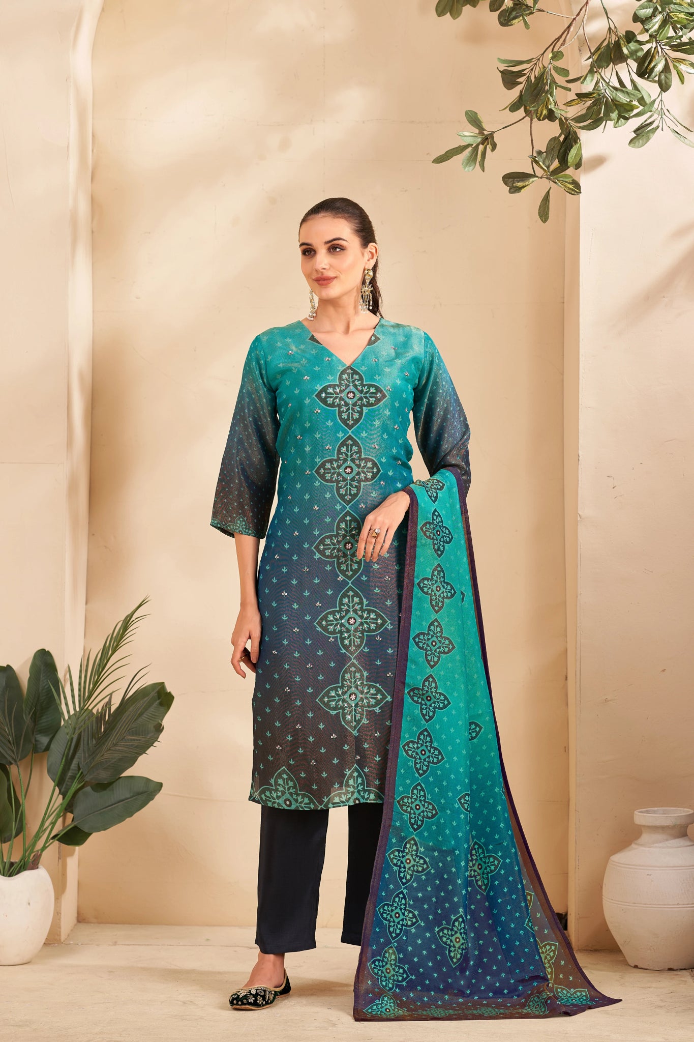 Blue Blossom Suits - Buy Premium Ethnic Wear Online at Avitra