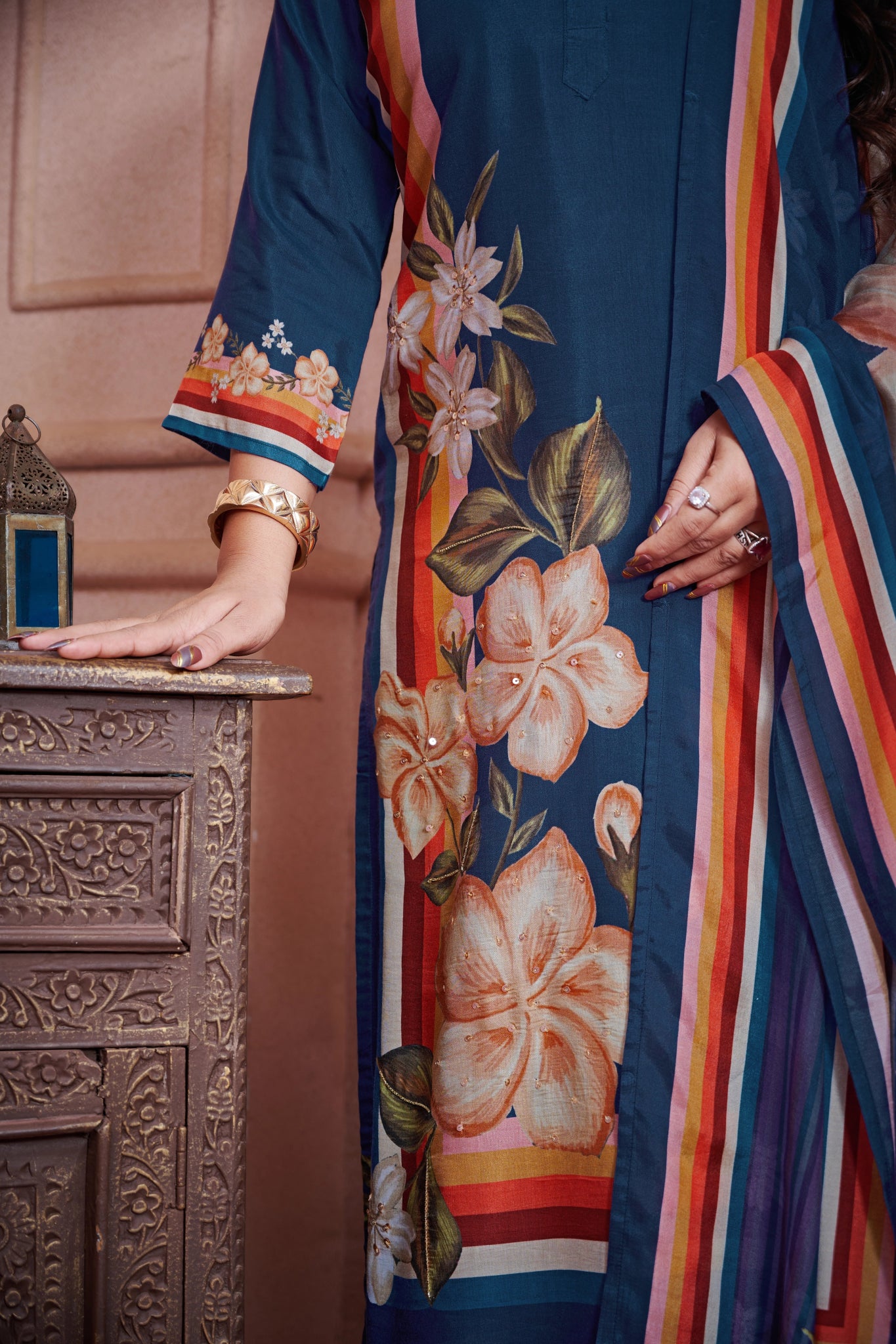 Blue Flower Suits - Buy Premium Ethnic Wear Online at Avitra