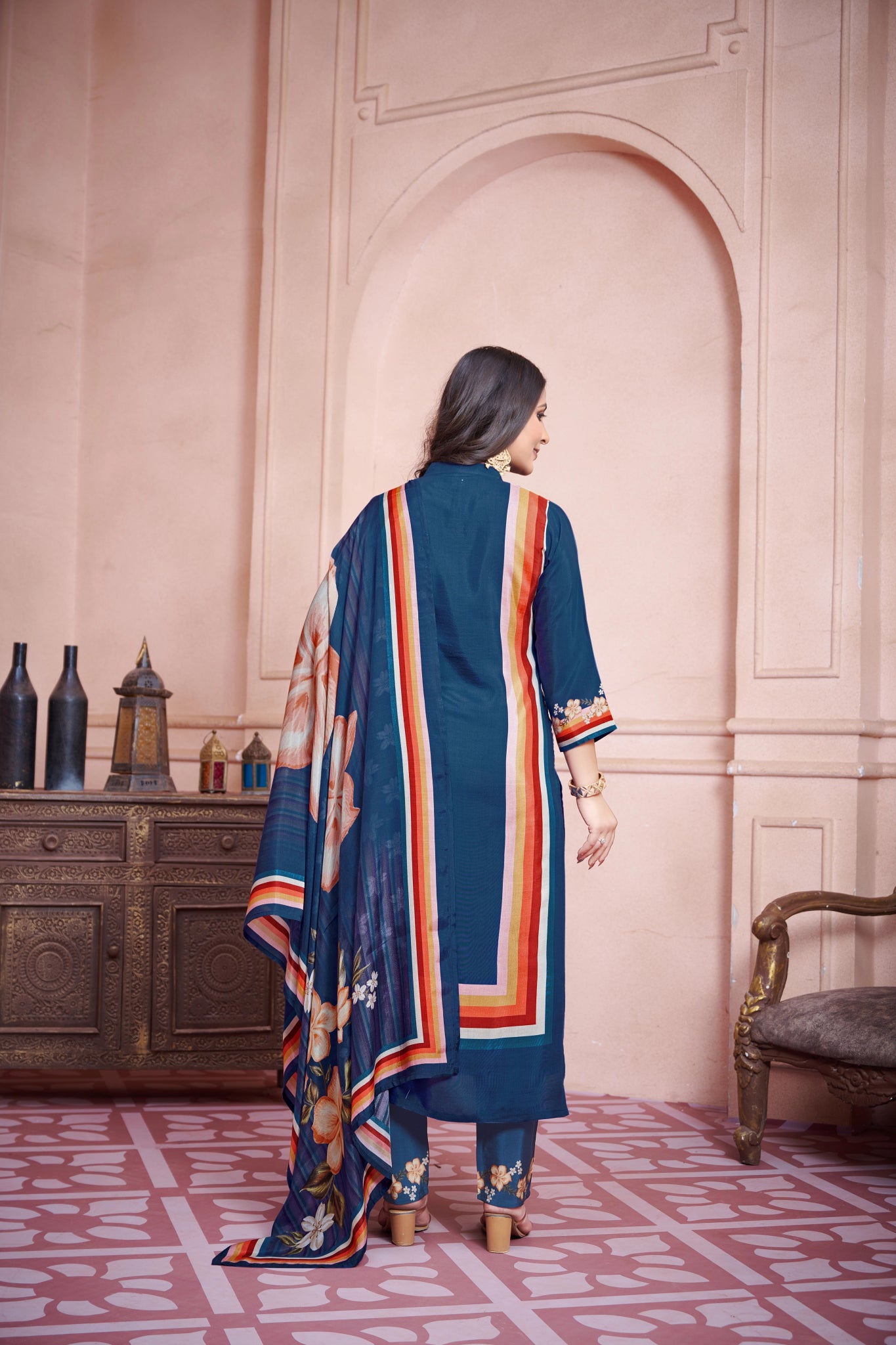 Blue Flower Suits - Buy Premium Ethnic Wear Online at Avitra