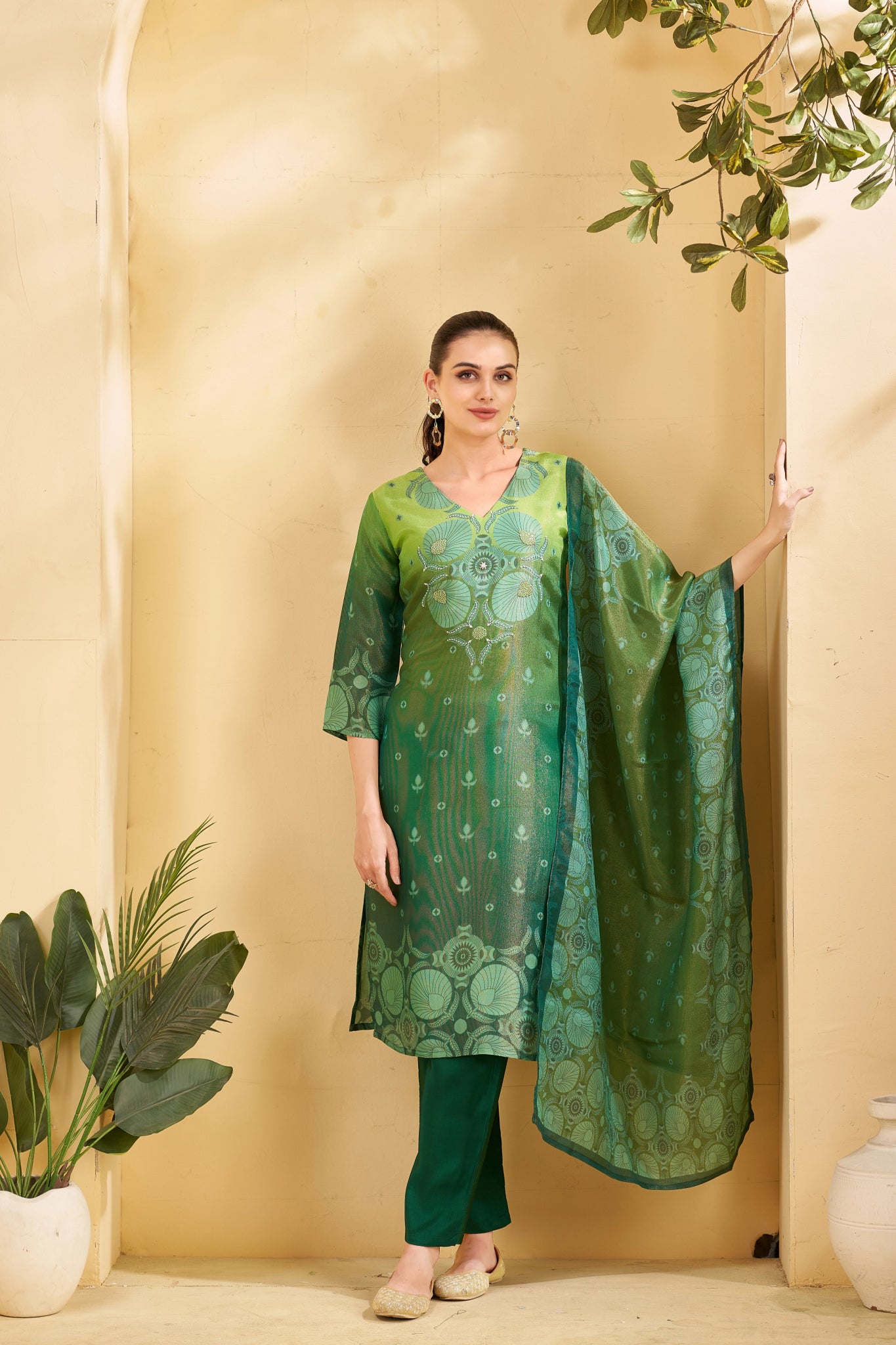 Emerald Mandala Suit - Buy Premium Ethnic Wear Online at Avitra