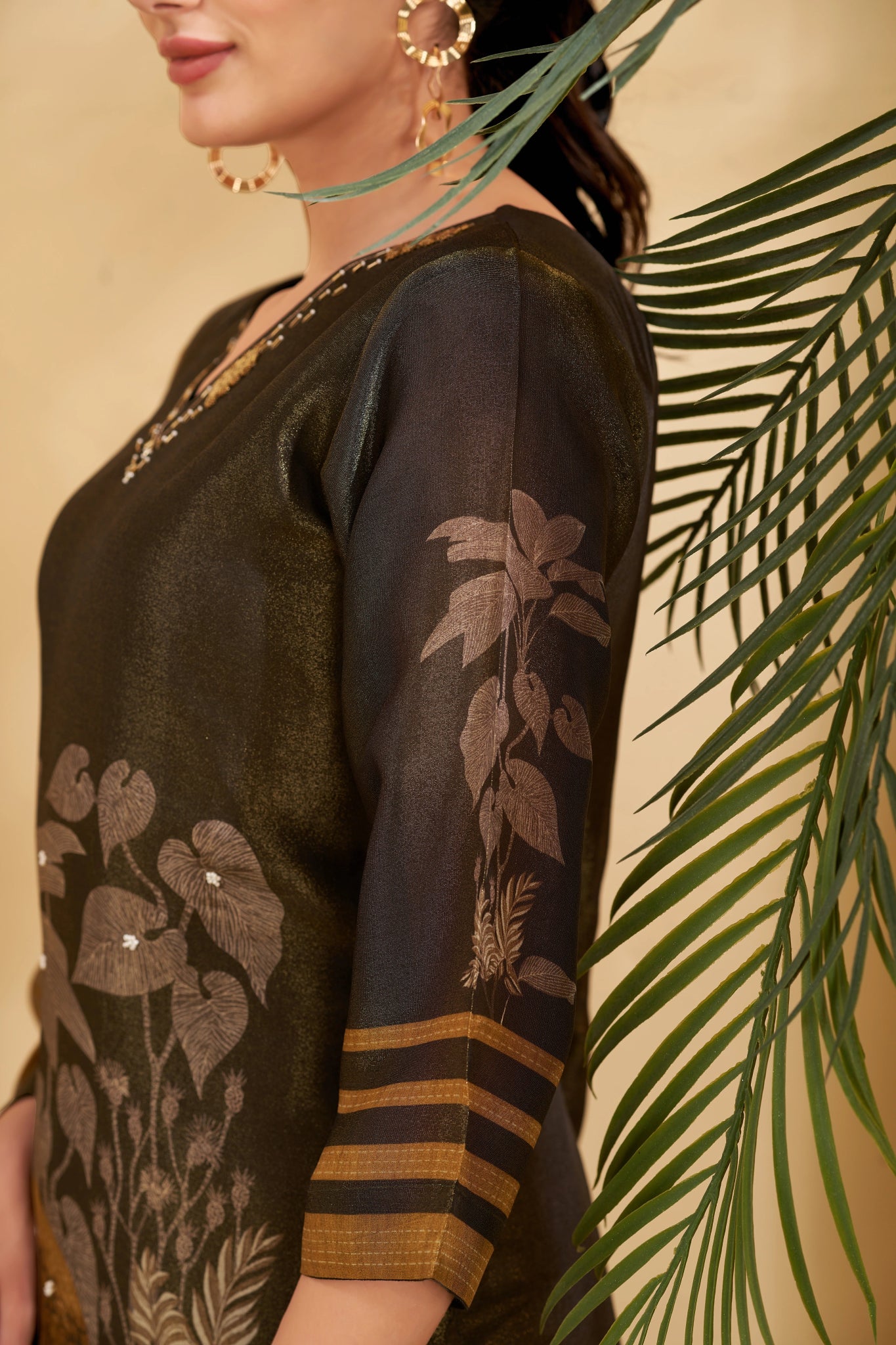 Golden Flora Finesse Suits - Buy Premium Ethnic Wear Online at Avitra