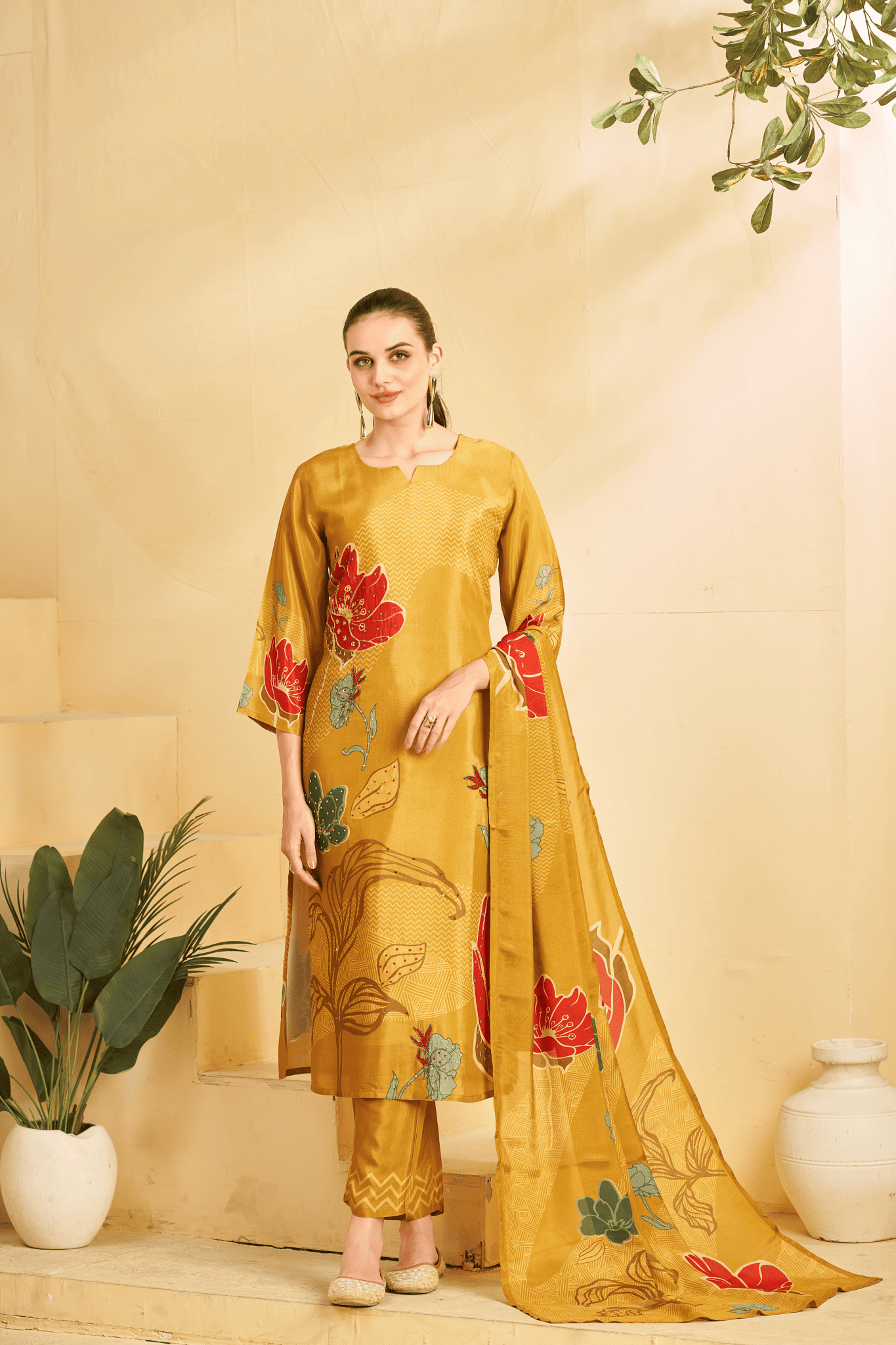 Golden Petal Suits - Buy Premium Ethnic Wear Online at Avitra