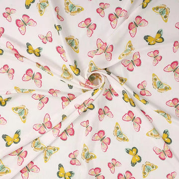 Butterfly Pattern Digital Print Muslin Fabric