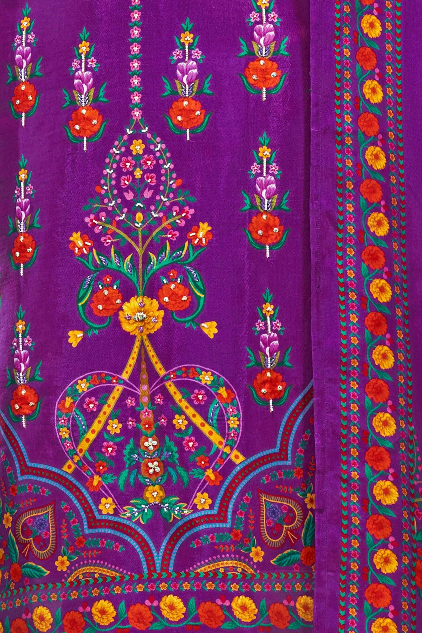 Lavender Suits With Handwork In Pure Viscose Muslin Fabric - Buy Premium Ethnic Wear Online at Avitra