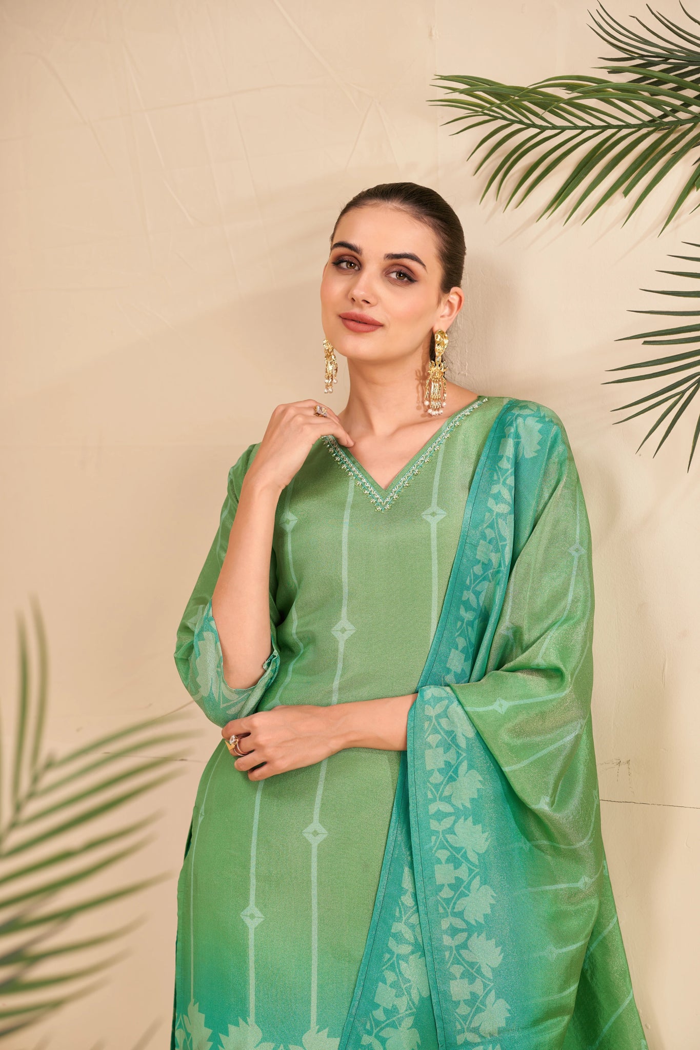Mint Majesty Suits - Buy Premium Ethnic Wear Online at Avitra
