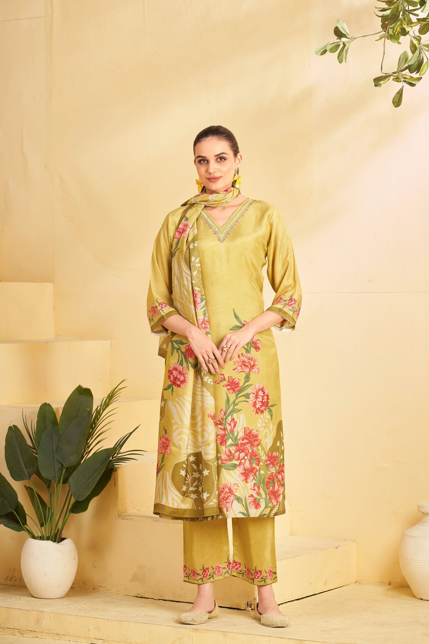 Olive Bloom Graceful Kurta Sets - Buy Premium Ethnic Wear Online at Avitra