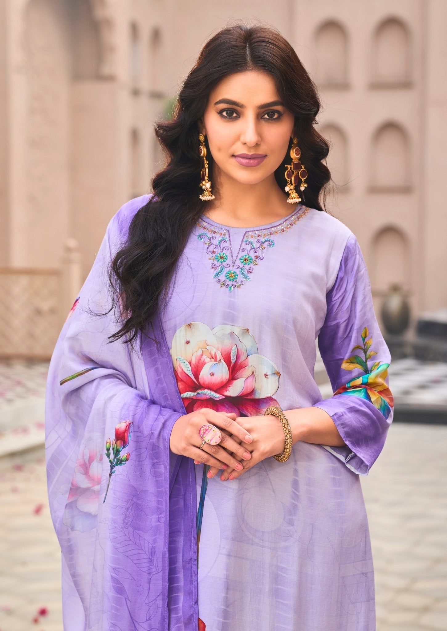Royal Purple Suit Set - Buy Premium Ethnic Wear Online at Avitra