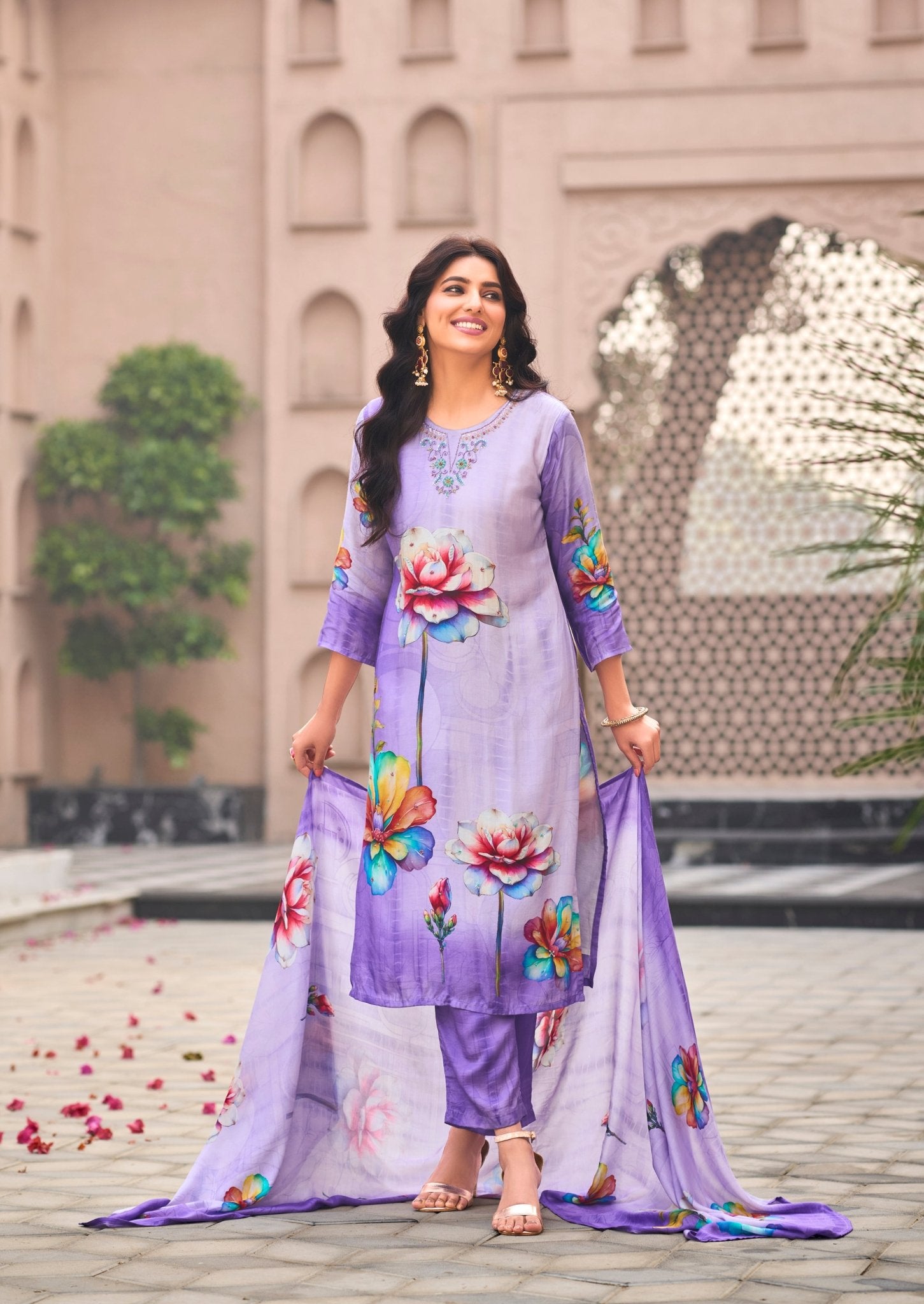 Royal Purple Suit Set - Buy Premium Ethnic Wear Online at Avitra