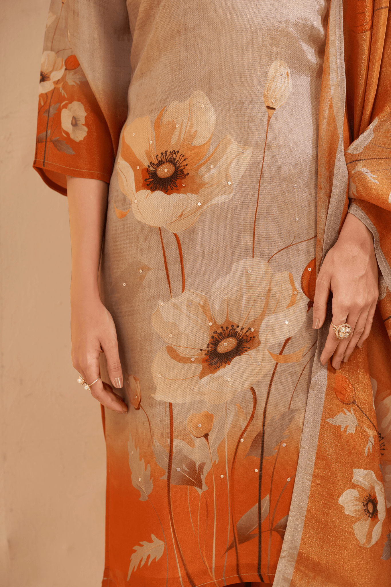 Rust Bloom Elegance Suit - Buy Premium Ethnic Wear Online at Avitra
