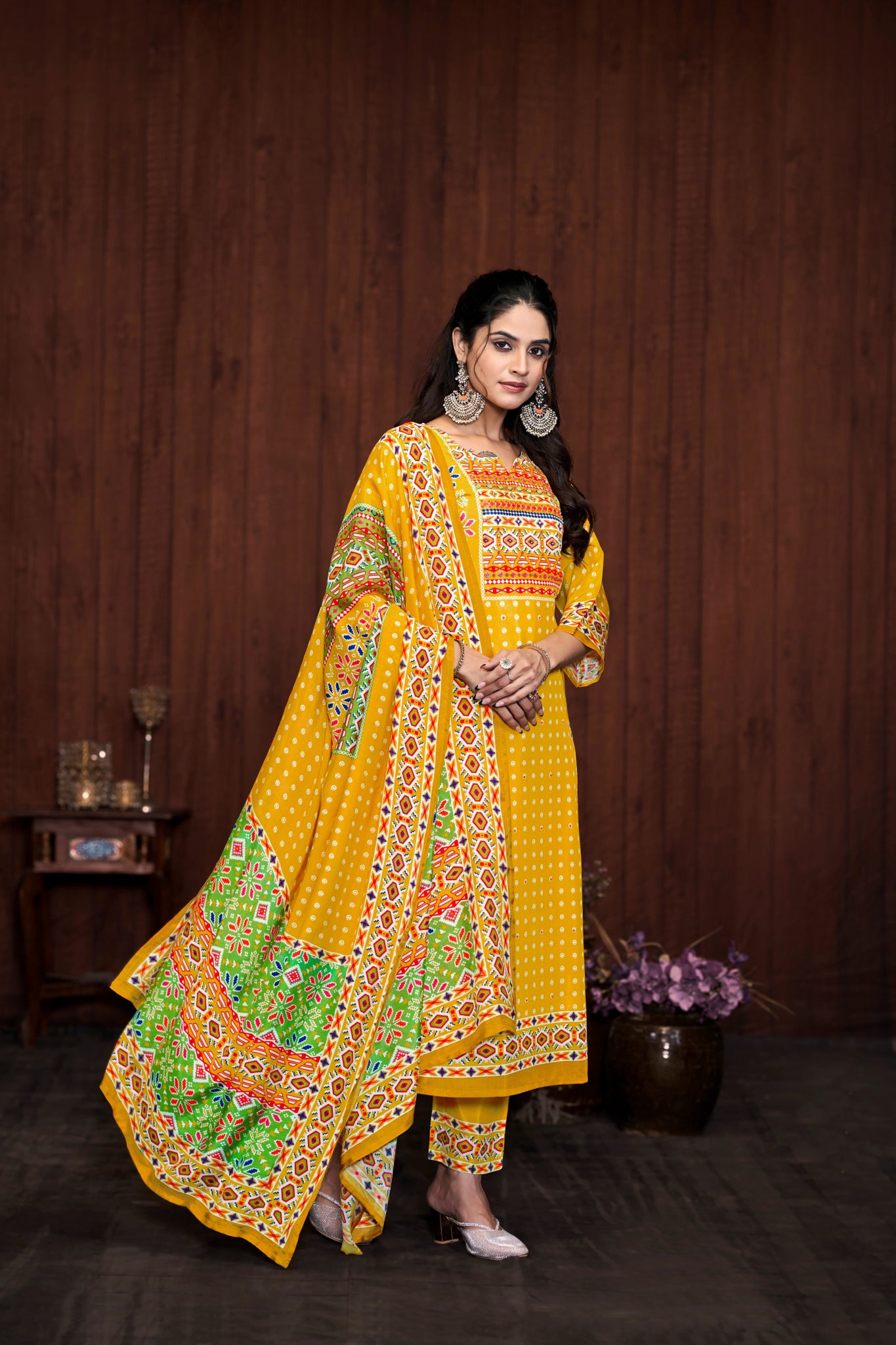 Yellow Suits With Handwork In Pure Muslin Fabrics - Buy Premium Ethnic Wear Online at Avitra